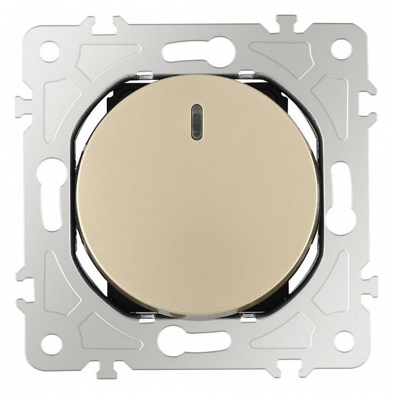 Выключатель одноклавишный с подсветкой без рамки Arte Milano 202 202.31-1.shampan 