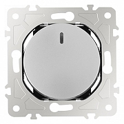 Выключатель одноклавишный с подсветкой без рамки Arte Milano 202 202.31-1.silver цвет Серебро