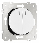 Выключатель двухклавишный с подсветкой без рамки Arte Milano 202 202.31-2.white цвет Белый