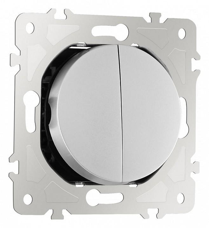 Выключатель проходной двухклавишный без рамки Arte Milano 202 202.32-2.silver 