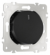 Выключатель проходной одноклавишный с подсветкой без рамки Arte Milano 202 202.33-1.black цвет Черный