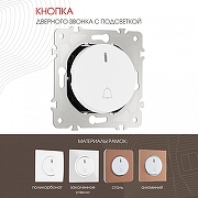 Кнопка звонка для жалюзи с подсветкой без рамки Arte Milano 202 202.37-1.white цвет Белый-1