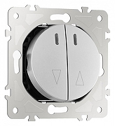 Выключатель для жалюзи с подсветкой без рамки Arte Milano 202 202.39-2.silver цвет Серебро