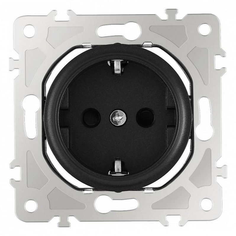 Розетка с заземлением и со шторкой, без рамки Arte Milano am-202 202.40-1.black 