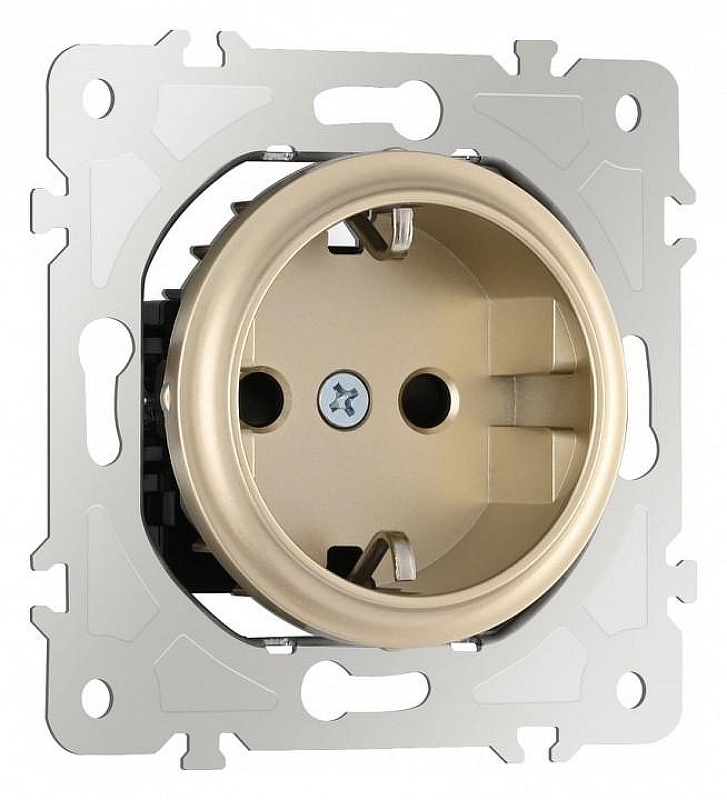Розетка с заземлением и со шторкой, без рамки Arte Milano am-202 202.40-1.shampan 