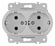 Розетка двойная с заземлением, без рамки Arte Milano am-202 202.40-2.silver цвет Серебро