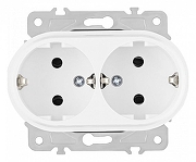 Розетка двойная с заземлением, без рамки Arte Milano am-202 202.40-2.white цвет Белый