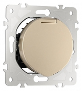 Розетка влагозащищенная с заземлением и со шторкой с крышкой Arte Milano am-202 202.41-1.shampan цвет Бежевый-1