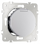 Розетка влагозащищенная с заземлением и со шторкой с крышкой Arte Milano am-202 202.41-1.silver цвет Серебро-2