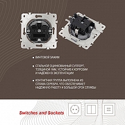 Розетка влагозащищенная с заземлением и со шторкой с крышкой Arte Milano am-202 202.41-1.silver цвет Серебро-8