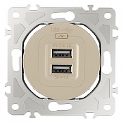 Розетка USB, без рамки Arte Milano am-202 202.46-1.shampan цвет Бежевый