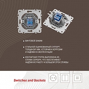 Розетка телефонная RJ-11 без рамки Arte Milano am-202 202.51-1.silver цвет Серебро-6