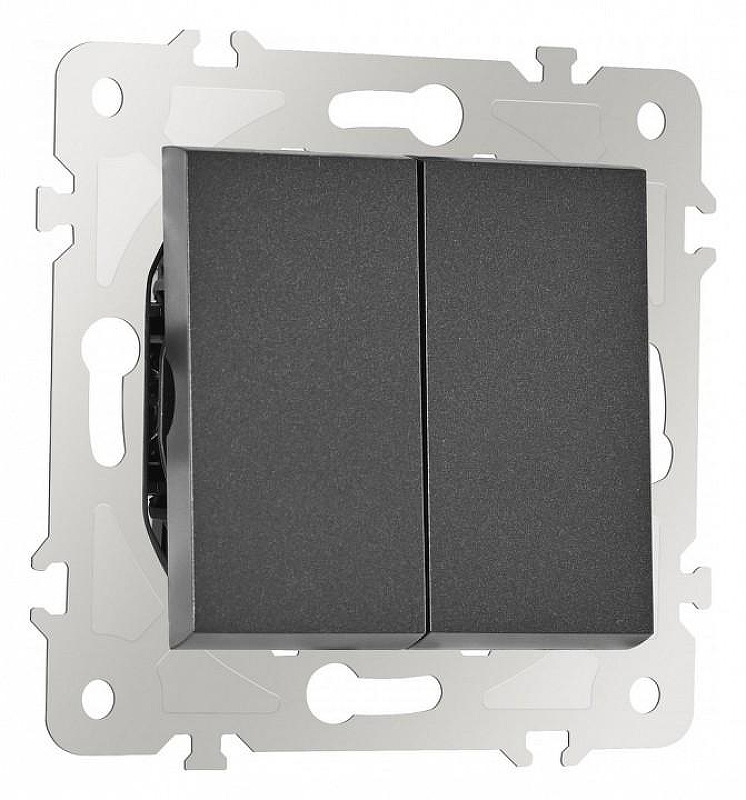 Выключатель двухклавишный без рамки Arte Milano 203 203.30-2.black 