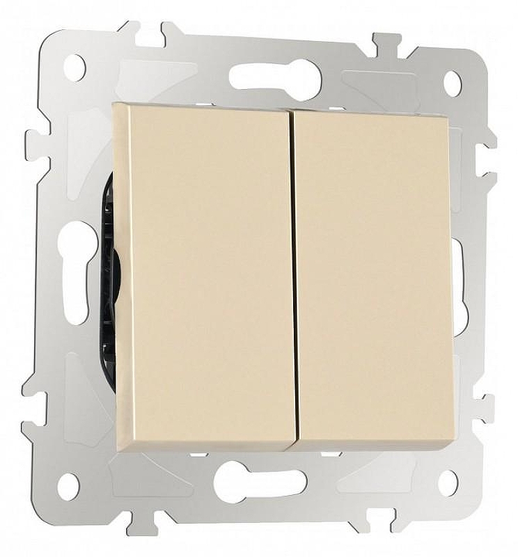 Выключатель двухклавишный без рамки Arte Milano 203 203.30-2.shampan 