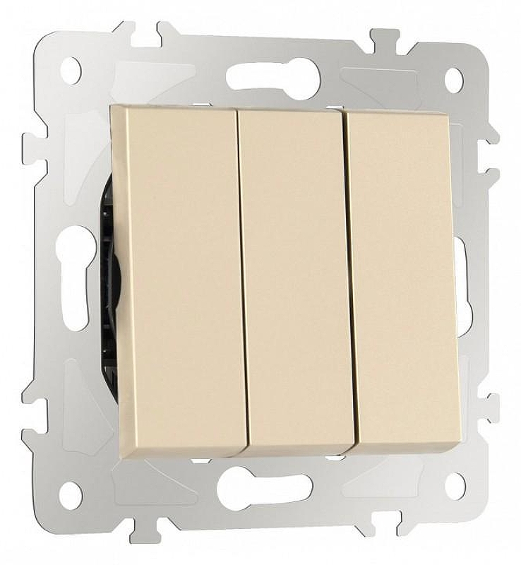 Выключатель трехклавишный без рамки Arte Milano 203 203.30-3.shampan 