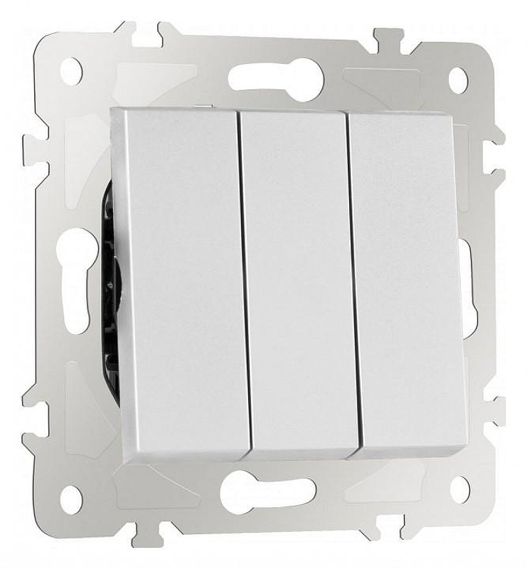 Выключатель трехклавишный без рамки Arte Milano 203 203.30-3.silver 