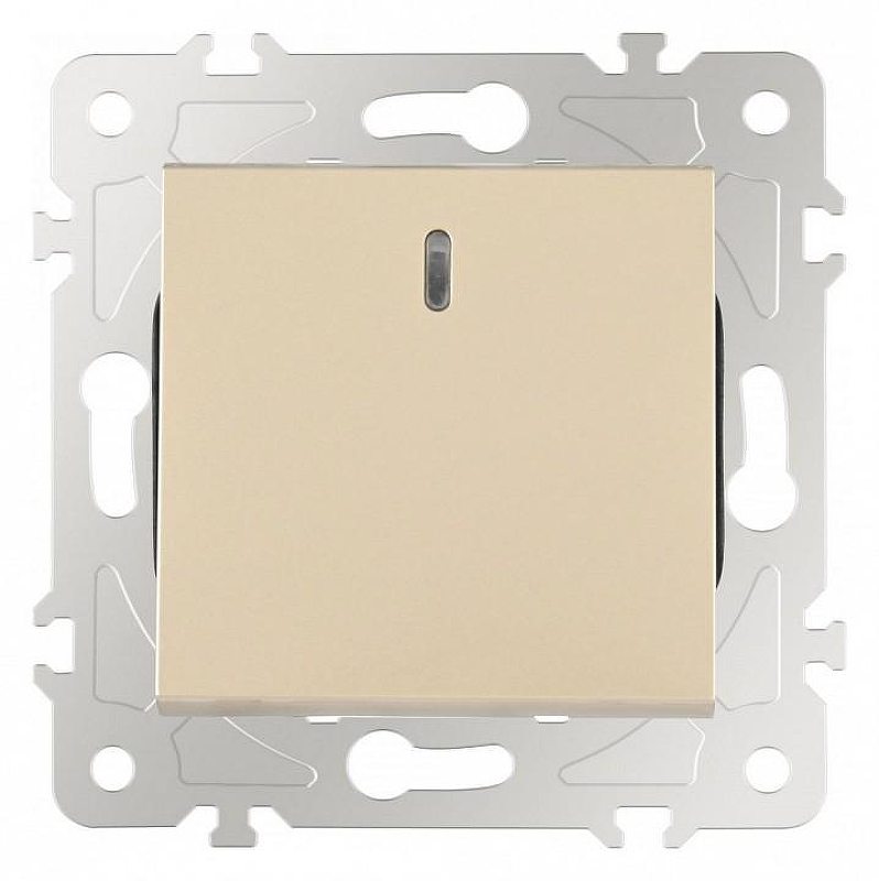 Выключатель одноклавишный с подсветкой без рамки Arte Milano 203 203.31-1.shampan 