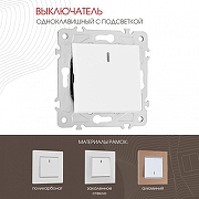 Выключатель одноклавишный с подсветкой без рамки Arte Milano 203 203.31-1.white цвет Белый-1