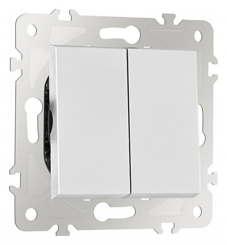 Выключатель проходной двухклавишный без рамки Arte Milano 203 203.32-2.silver 