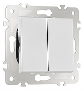 Выключатель проходной двухклавишный без рамки Arte Milano 203 203.32-2.silver цвет Серебро