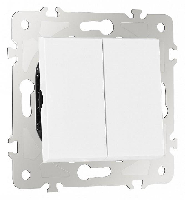 Выключатель проходной двухклавишный без рамки Arte Milano 203 203.32-2.white 