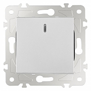 Выключатель проходной одноклавишный с подсветкой без рамки Arte Milano 203 203.33-1.silver цвет Серебро