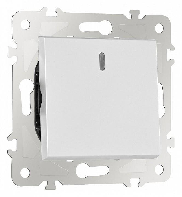 Выключатель перекрестный одноклавишный с подсветкой без рамки Arte Milano 203 203.35-1.silver 