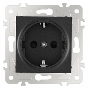 Розетка с заземлением и со шторкой, без рамки Arte Milano am-203 203.40-1.black цвет Черный