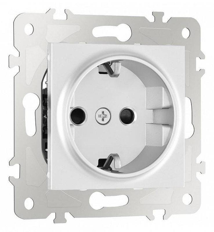 Розетка с заземлением и со шторкой, без рамки Arte Milano am-203 203.40-1.silver 