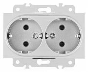 Розетка двойная с заземлением, без рамки Arte Milano am-203 203.40-2.silver цвет Серебро