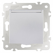 Розетка влагозащищенная с заземлением и со шторкой с крышкой Arte Milano am-203 203.41-1.silver цвет Серебро-2