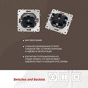 Розетка влагозащищенная с заземлением и со шторкой с крышкой Arte Milano am-203 203.41-1.silver цвет Серебро-5