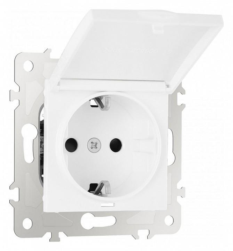 Розетка влагозащищенная с заземлением и со шторкой с крышкой Arte Milano am-203 203.41-1.white 