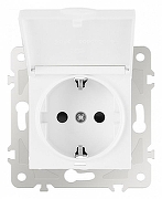 Розетка влагозащищенная с заземлением и со шторкой с крышкой Arte Milano am-203 203.41-1.white цвет Белый-1