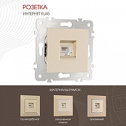 Розетка Ethernet RJ-45 без рамки Arte Milano am-203 203.45-1.shampan цвет Бежевый-1