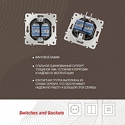 Розетка Ethernet RJ-45 без рамки Arte Milano am-203 203.45-2.shampan цвет Бежевый-2