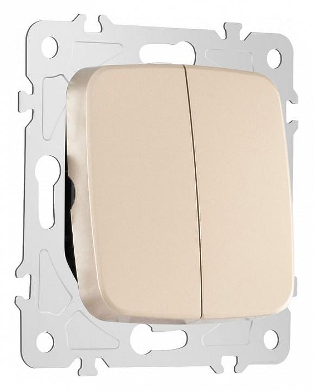 Выключатель двухклавишный без рамки Arte Milano 205 205.30-2.shampan 