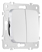 Выключатель двухклавишный без рамки Arte Milano 205 205.30-2.silver цвет Серебро