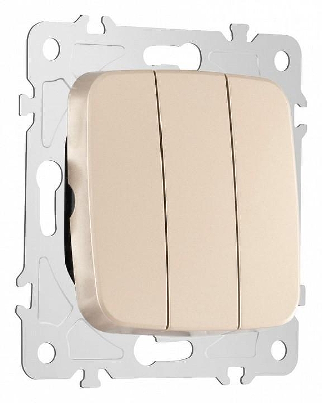 Выключатель трехклавишный без рамки Arte Milano 205 205.30-3.shampan 