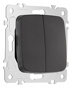 Выключатель проходной двухклавишный без рамки Arte Milano 205 205.32-2.black цвет Черный