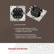 Выключатель проходной двухклавишный без рамки Arte Milano 205 205.32-2.black цвет Черный-2