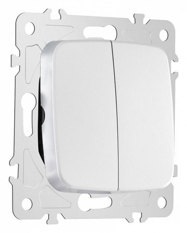 Выключатель проходной двухклавишный без рамки Arte Milano 205 205.32-2.silver 