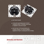 Розетка с заземлением и со шторкой, без рамки Arte Milano am-205 205.40-1.silver цвет Серебро-3