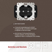 Розетка двойная с заземлением, без рамки Arte Milano am-205 205.40-2.black цвет Черный-4