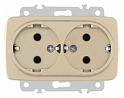 Розетка двойная с заземлением, без рамки Arte Milano am-205 205.40-2.shampan цвет Бежевый