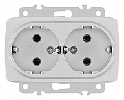 Розетка двойная с заземлением, без рамки Arte Milano am-205 205.40-2.silver цвет Серебро