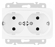 Розетка двойная с заземлением, без рамки Arte Milano am-205 205.40-2.white цвет Белый