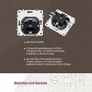 Розетка влагозащищенная с заземлением и со шторкой с крышкой Arte Milano am-205 205.41-1.silver цвет Серебро-3