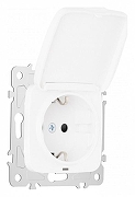 Розетка влагозащищенная с заземлением и со шторкой с крышкой Arte Milano am-205 205.41-1.white цвет Белый