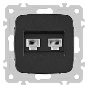 Розетка двойная RJ-11 и Ethernet RJ-45, без рамки Arte Milano am-205 205.44-1.black цвет Черный